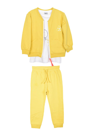 Gami - Unisex joggingpak geel met t-shirt 🐑 - Alisé kids